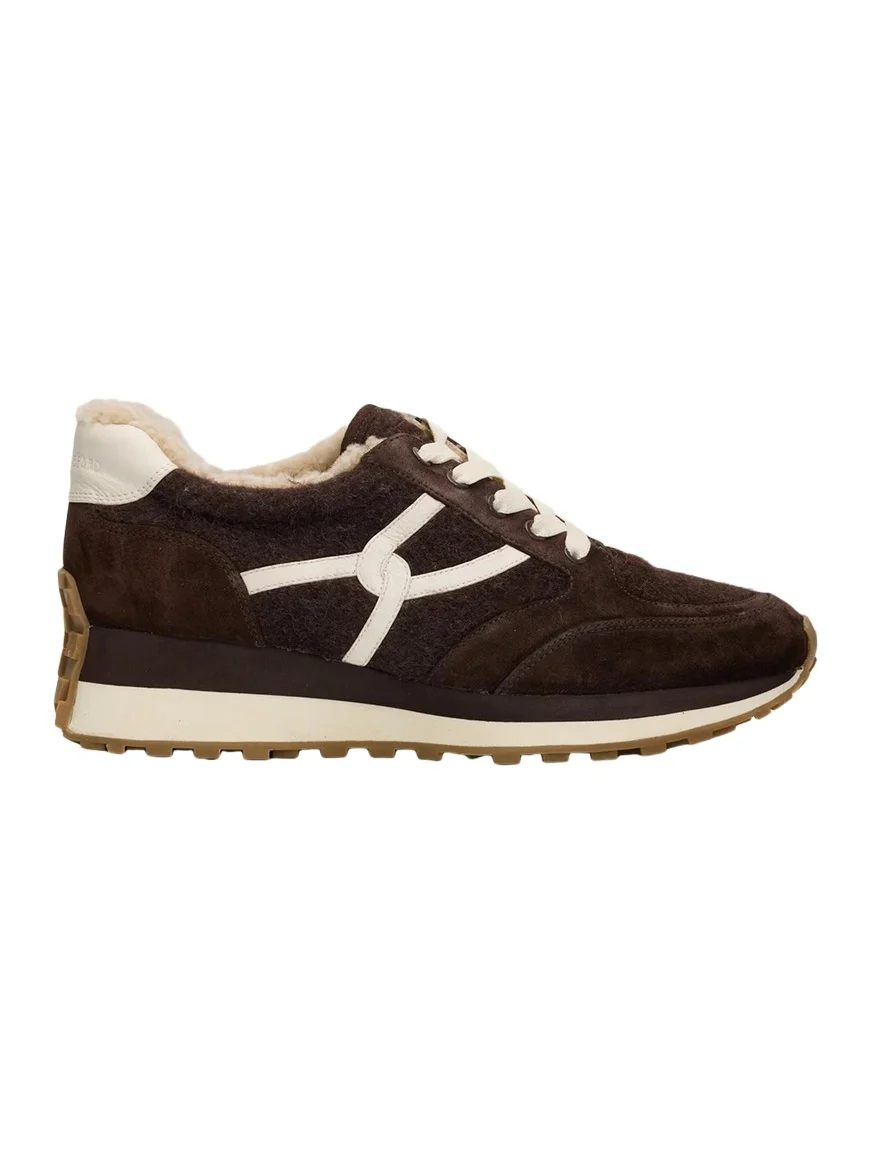 Veronica Beard Valentina Suede Shearling Retro Sneakers