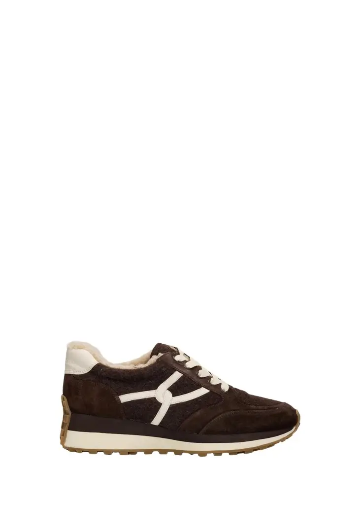 Veronica Beard Valentina Suede Shearling Retro Sneakers
