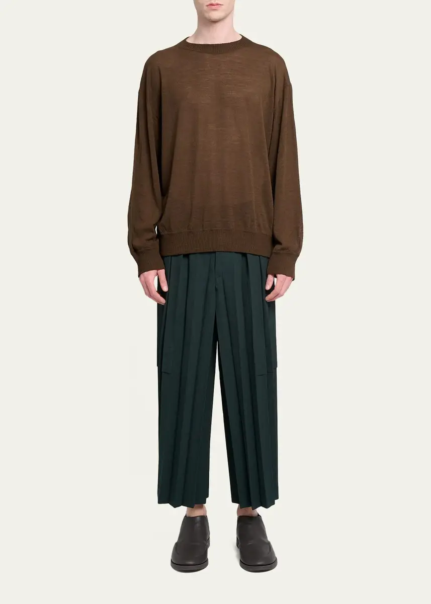 Homme Plissé Issey Miyake Men's Nylon-Blend Crewneck Sweater | Thumbnail 2 Homme Plissé Issey Miyake Men's Nylon-Blend Crewneck Sweater | Thumbnail 2