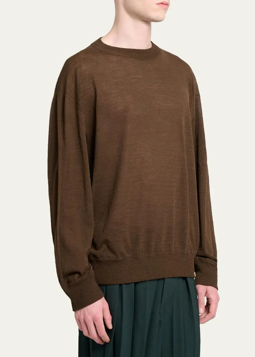 Homme Plissé Issey Miyake Men's Nylon-Blend Crewneck Sweater | Thumbnail 4 Homme Plissé Issey Miyake Men's Nylon-Blend Crewneck Sweater | Thumbnail 4