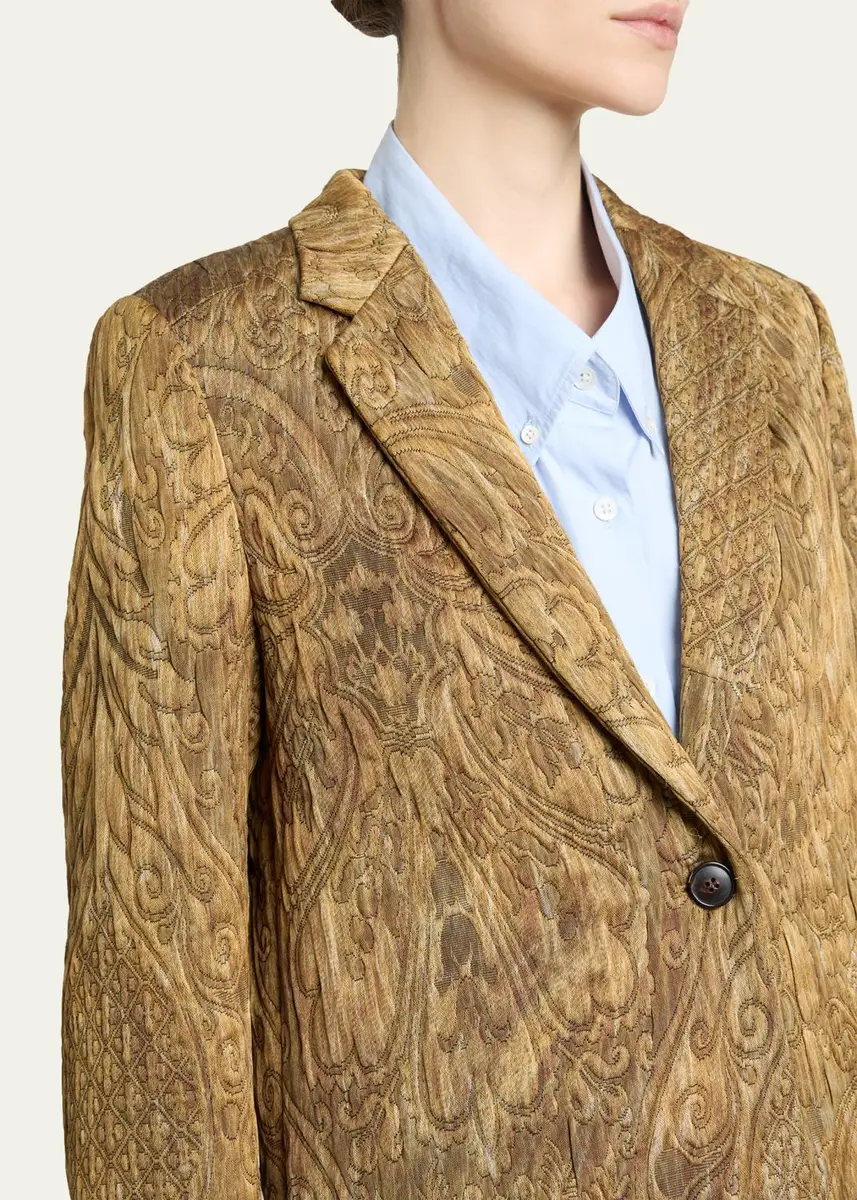 Dries Van Noten Paisley Jacquard Single-Breasted Coat | Thumbnail 5