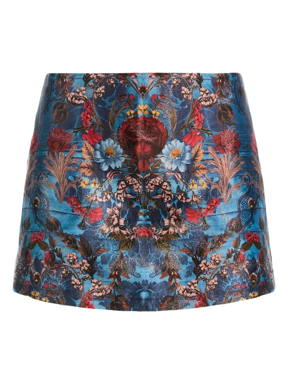 Alice + Olivia Mace High-Rise Jacquard Mini Skort