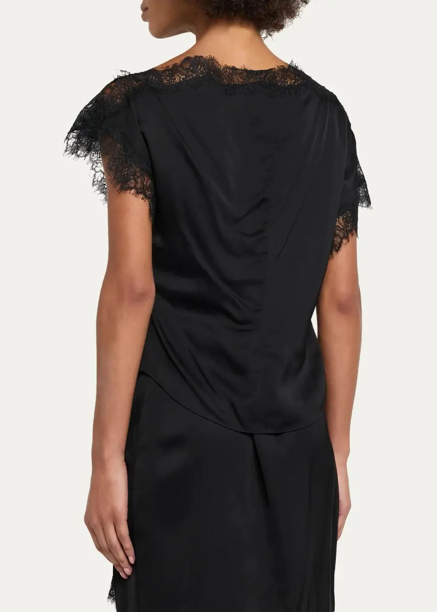 A.L.C. Luna Lace-Trim Satin Top | Thumbnail 3