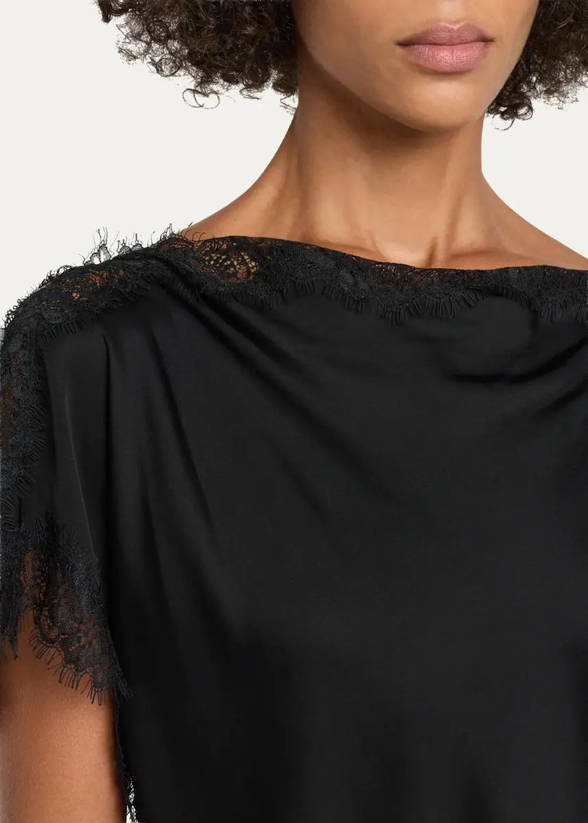 A.L.C. Luna Lace-Trim Satin Top | Thumbnail 5