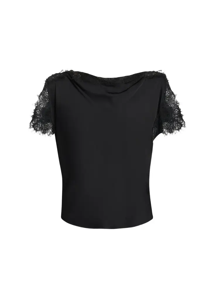 A.L.C. Luna Lace-Trim Satin Top