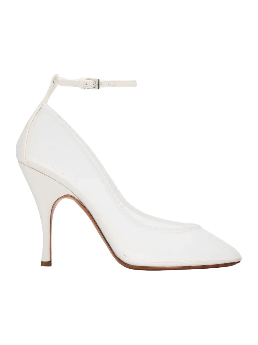 100mm Mesh Ankle-Strap Pumps