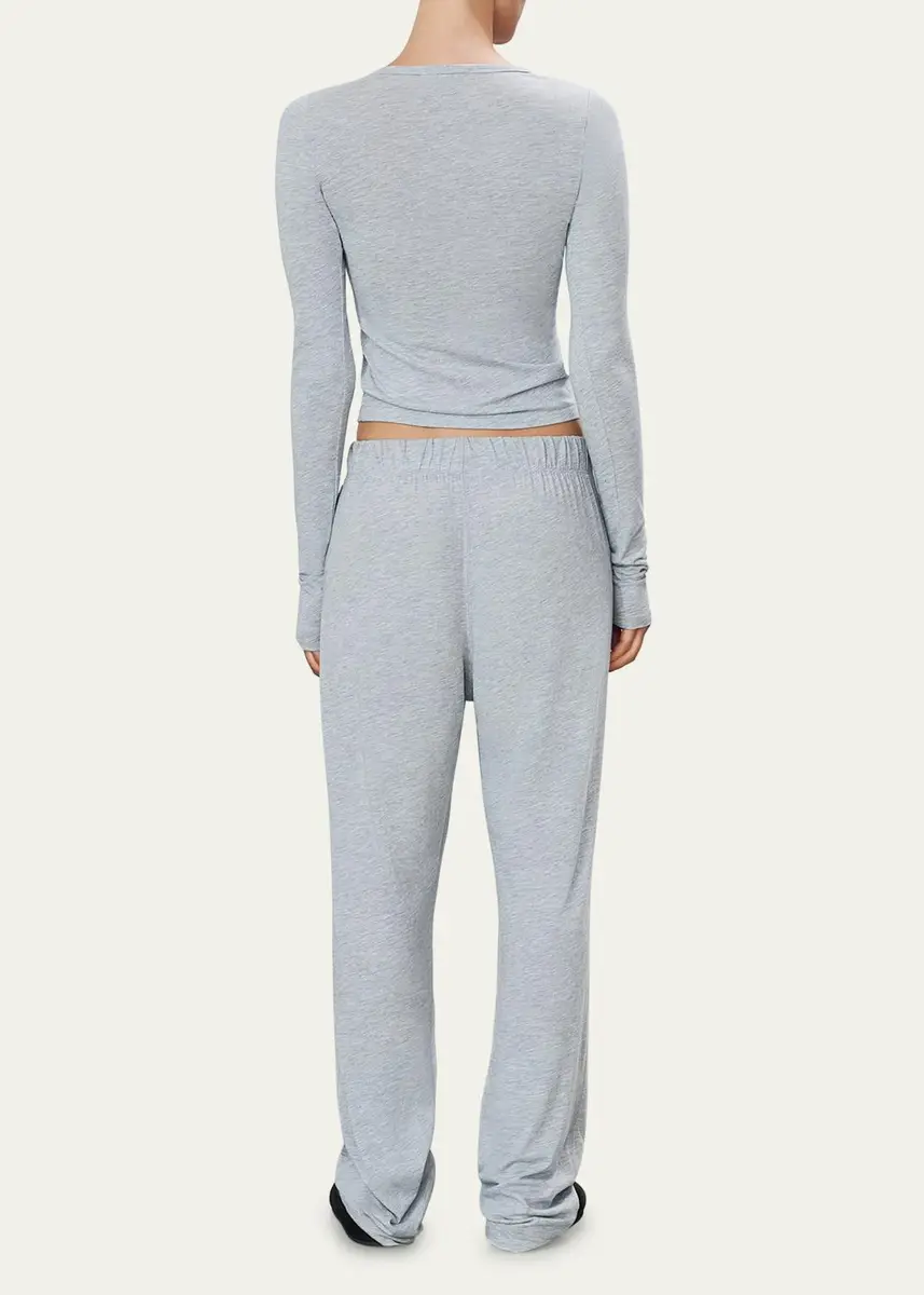 ÉTERNE Fitted Crewneck Long-Sleeve T-Shirt | Thumbnail 5