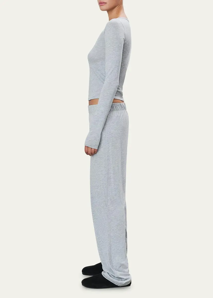 ÉTERNE Fitted Crewneck Long-Sleeve T-Shirt | Thumbnail 6