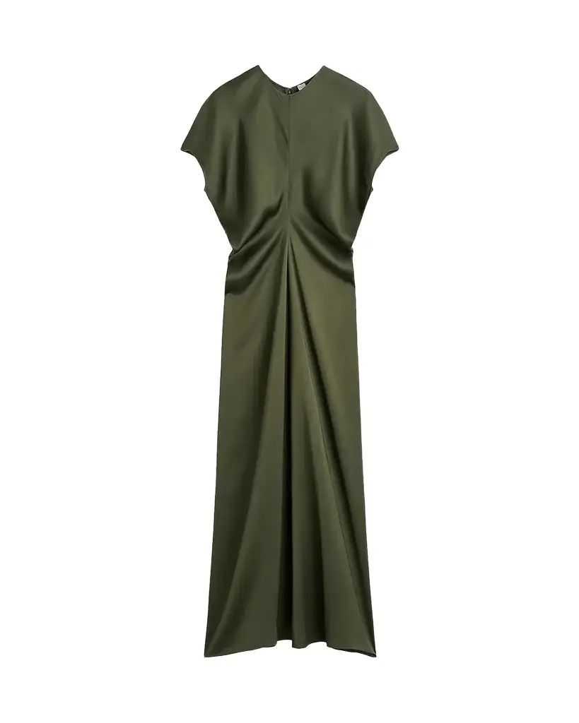 Satin Slouch Waist Dress