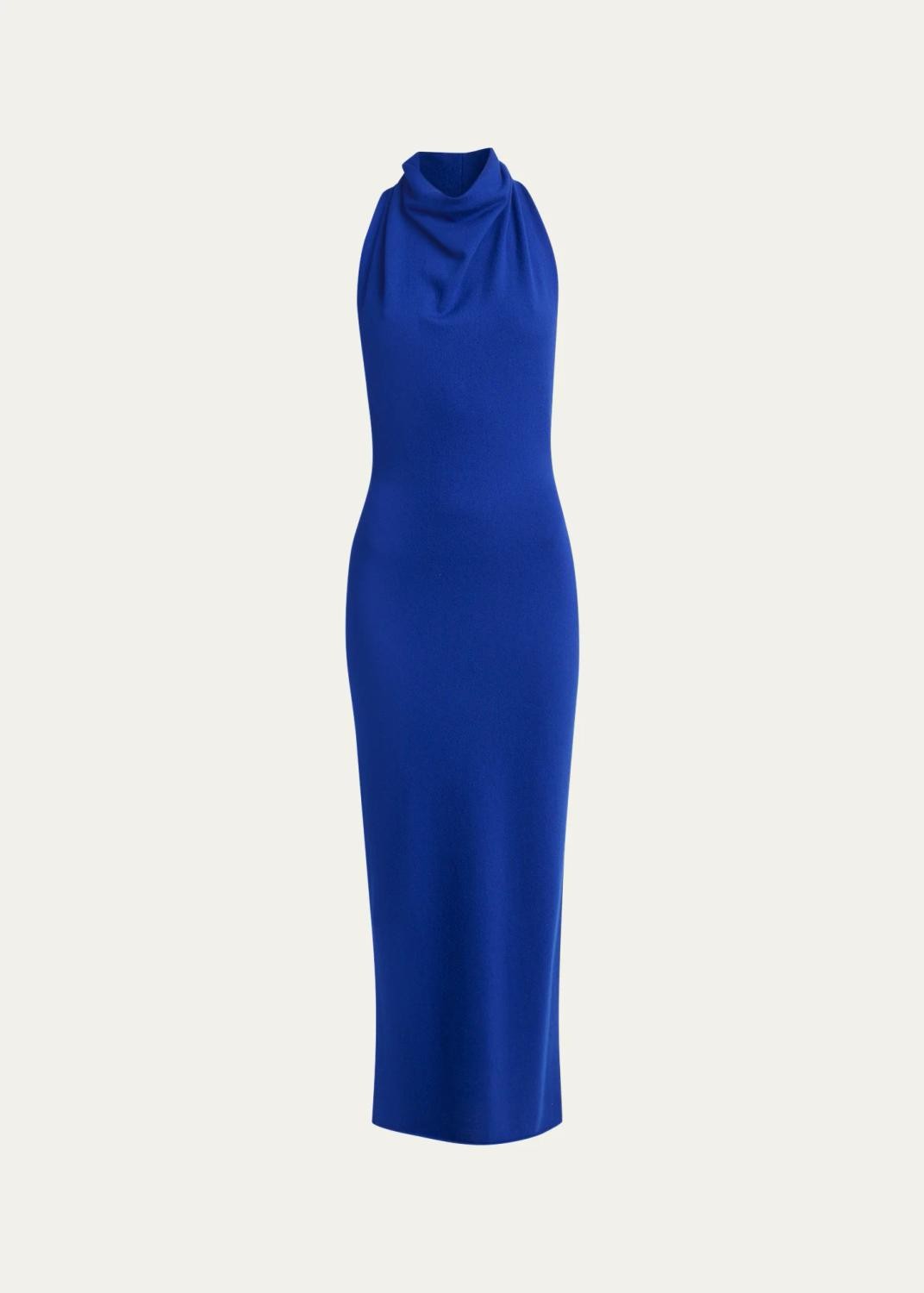 Draped Halter Wool Knit Maxi Dress Draped Halter Wool Knit Maxi Dress
