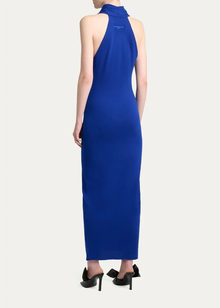 Givenchy Draped Halter Wool Knit Maxi Dress | Thumbnail 3 Givenchy Draped Halter Wool Knit Maxi Dress | Thumbnail 3