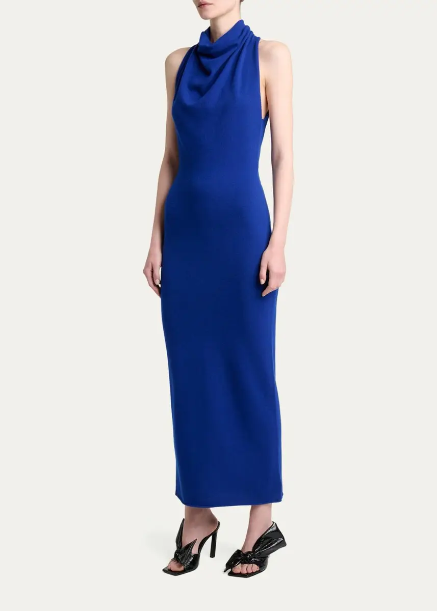 Givenchy Draped Halter Wool Knit Maxi Dress | Thumbnail 4 Givenchy Draped Halter Wool Knit Maxi Dress | Thumbnail 4