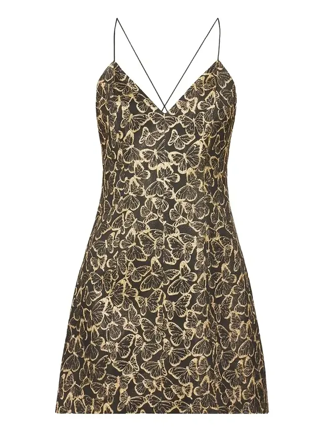 Alice + Olivia Tayla Butterfly Jacquard Mini Dress