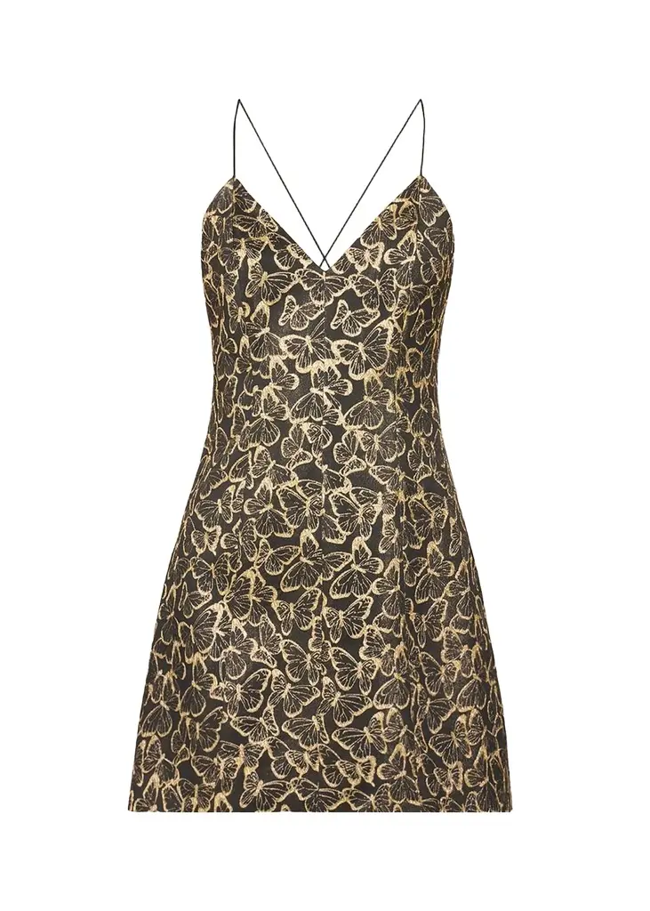 Alice + Olivia Tayla Butterfly Jacquard Mini Dress