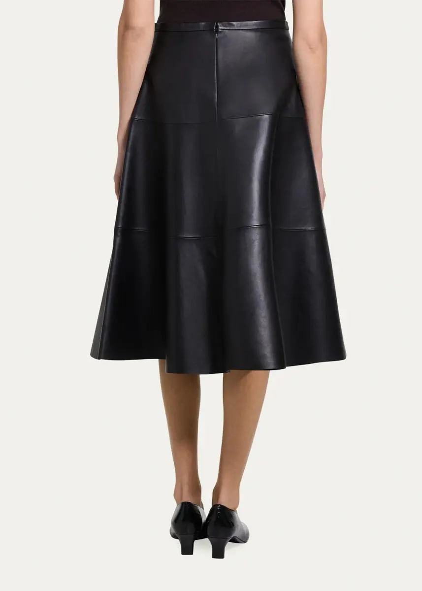 Theory Leather Midi Circle Skirt | Thumbnail 3 Theory Leather Midi Circle Skirt | Thumbnail 3