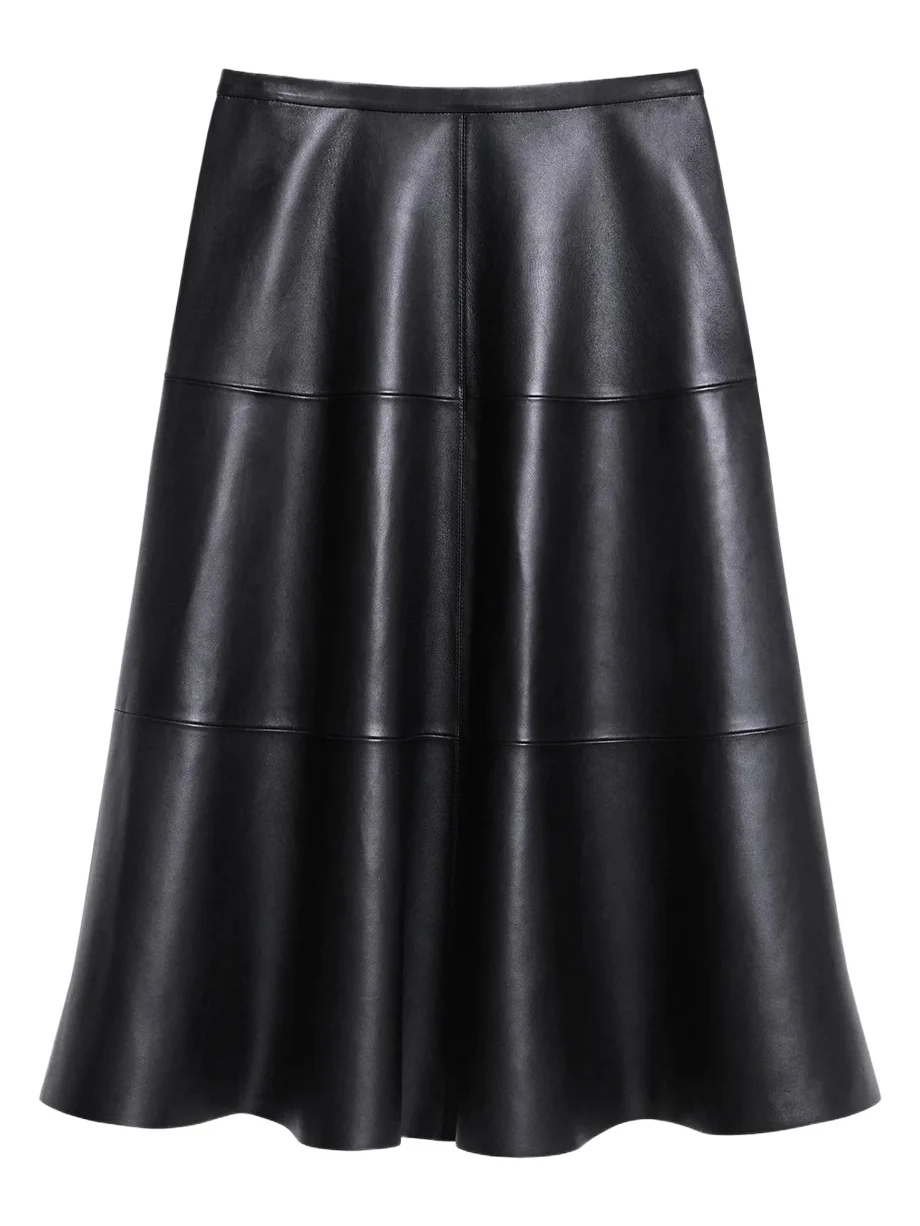 Leather Midi Circle Skirt