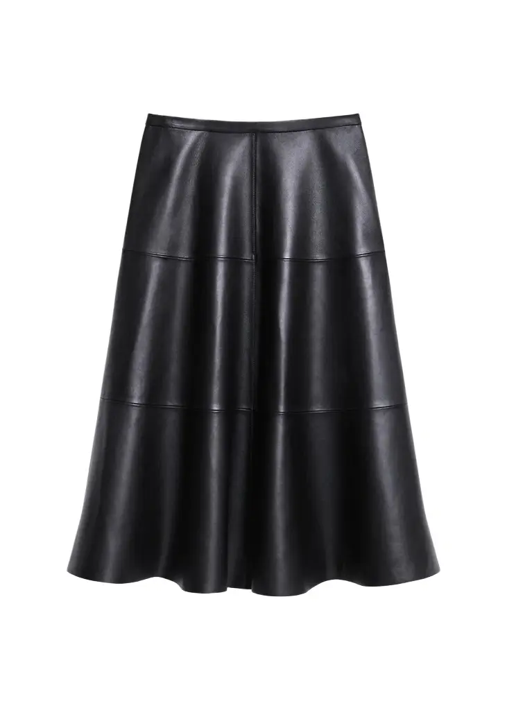 Theory Leather Midi Circle Skirt