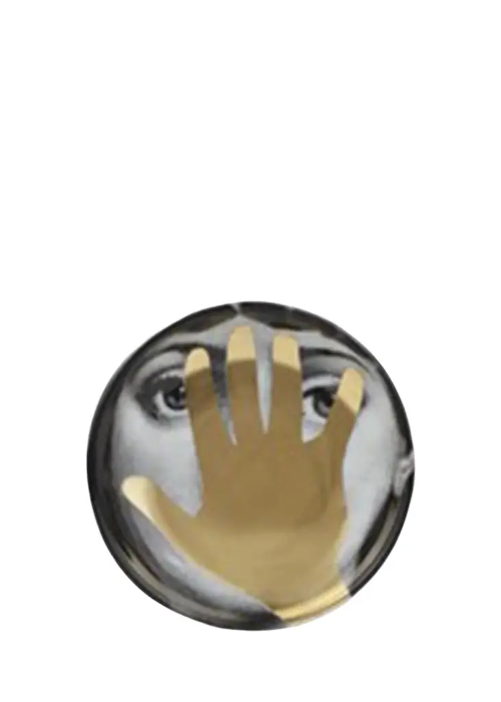 Round Ashtray Tema e Variazioni n16 Gold Hand Over Face Round Ashtray Tema e Variazioni n16 Gold Hand Over Face