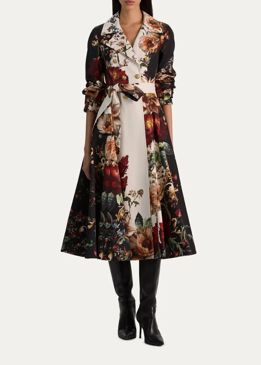 Alice + Olivia Ellie Belted Godet Trench Coat | Thumbnail 2 Alice + Olivia Ellie Belted Godet Trench Coat | Thumbnail 2