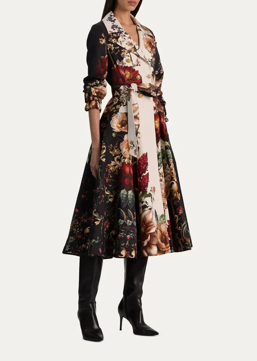 Alice + Olivia Ellie Belted Godet Trench Coat | Thumbnail 4 Alice + Olivia Ellie Belted Godet Trench Coat | Thumbnail 4