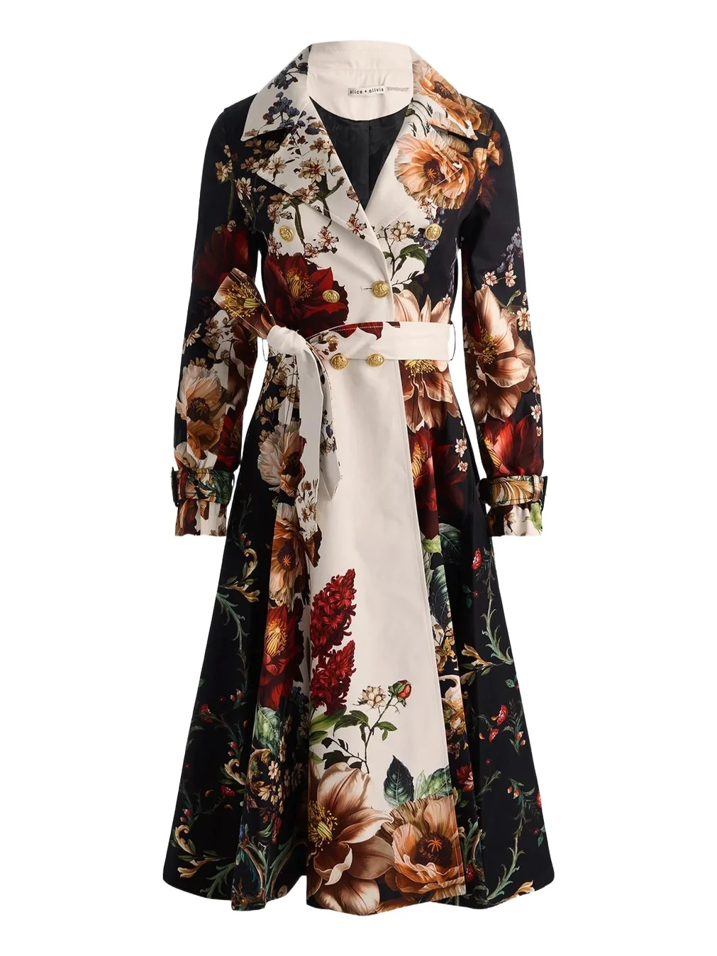 Ellie Belted Godet Trench Coat