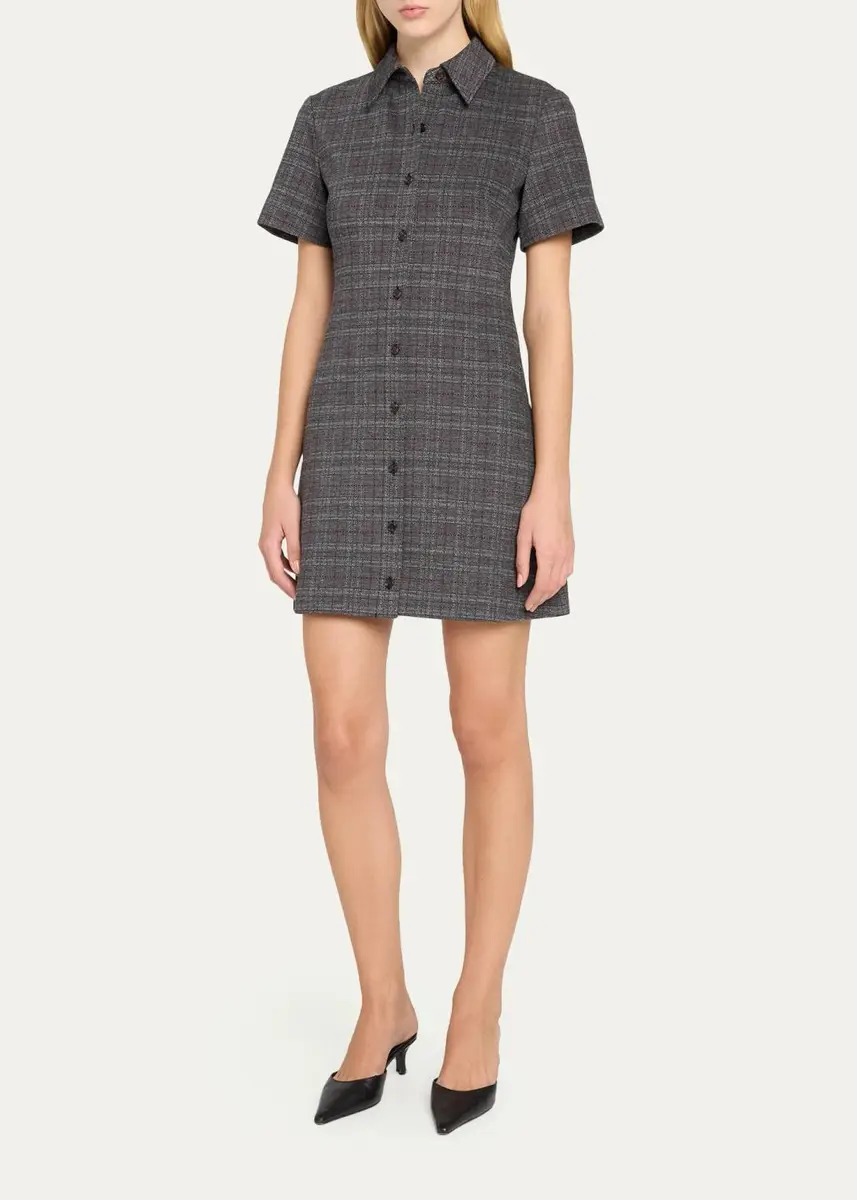 Theory Easy A-Line Glen Plaid Mini Dress | Thumbnail 4 Theory Easy A-Line Glen Plaid Mini Dress | Thumbnail 4