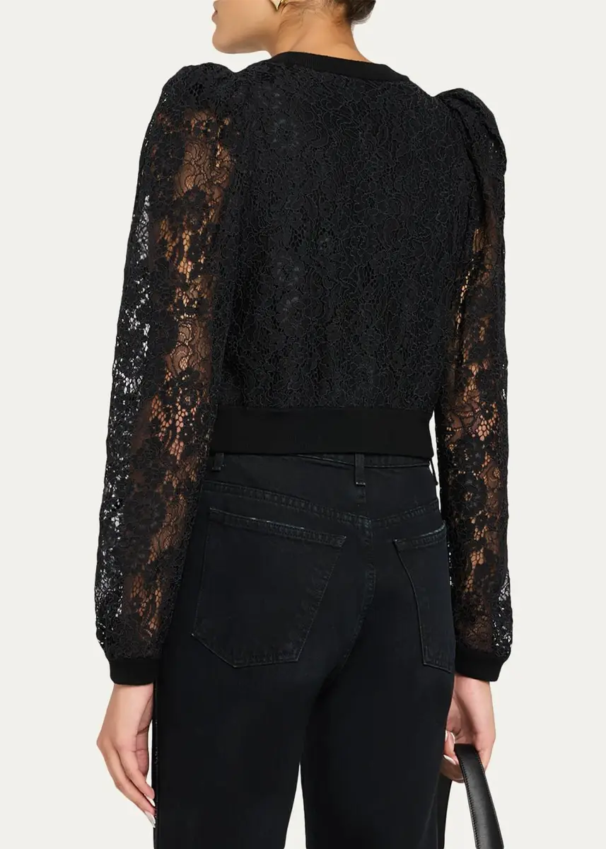 Alice + Olivia Kitty Lace Overlay Cardigan | Thumbnail 3 Alice + Olivia Kitty Lace Overlay Cardigan | Thumbnail 3