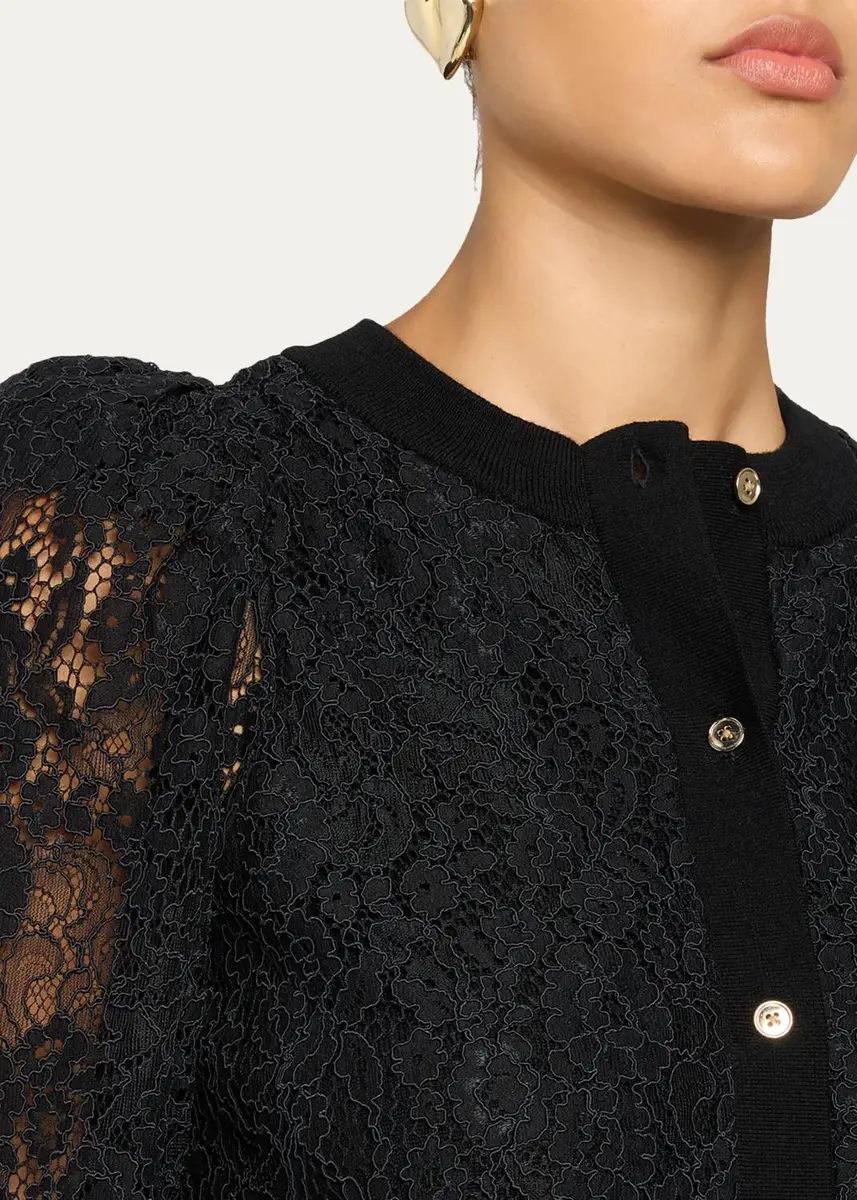 Alice + Olivia Kitty Lace Overlay Cardigan | Thumbnail 5 Alice + Olivia Kitty Lace Overlay Cardigan | Thumbnail 5
