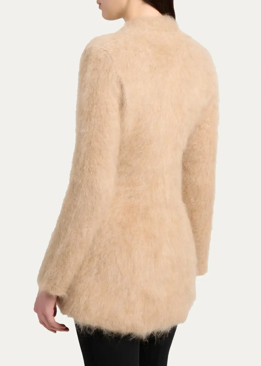 Proenza Schouler Aniza Fuzzy Mohair-Blend Crewneck Cardigan | Thumbnail 3 Proenza Schouler Aniza Fuzzy Mohair-Blend Crewneck Cardigan | Thumbnail 3