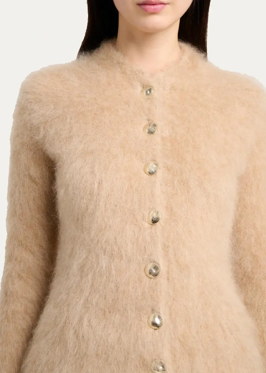 Proenza Schouler Aniza Fuzzy Mohair-Blend Crewneck Cardigan | Thumbnail 5 Proenza Schouler Aniza Fuzzy Mohair-Blend Crewneck Cardigan | Thumbnail 5