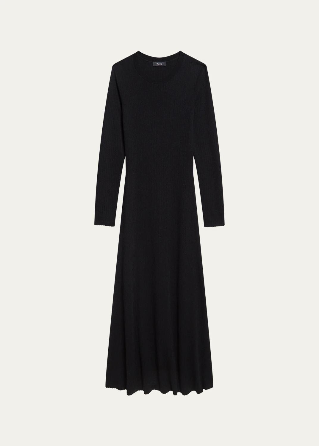 Theory Merino Wool Crewneck Midi Dress
