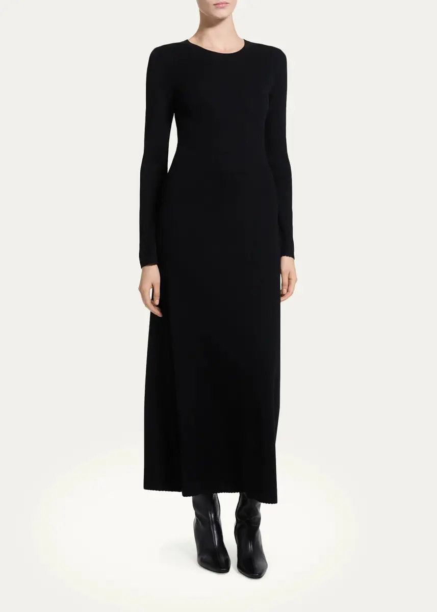Theory Merino Wool Crewneck Midi Dress | Thumbnail 2 Theory Merino Wool Crewneck Midi Dress | Thumbnail 2