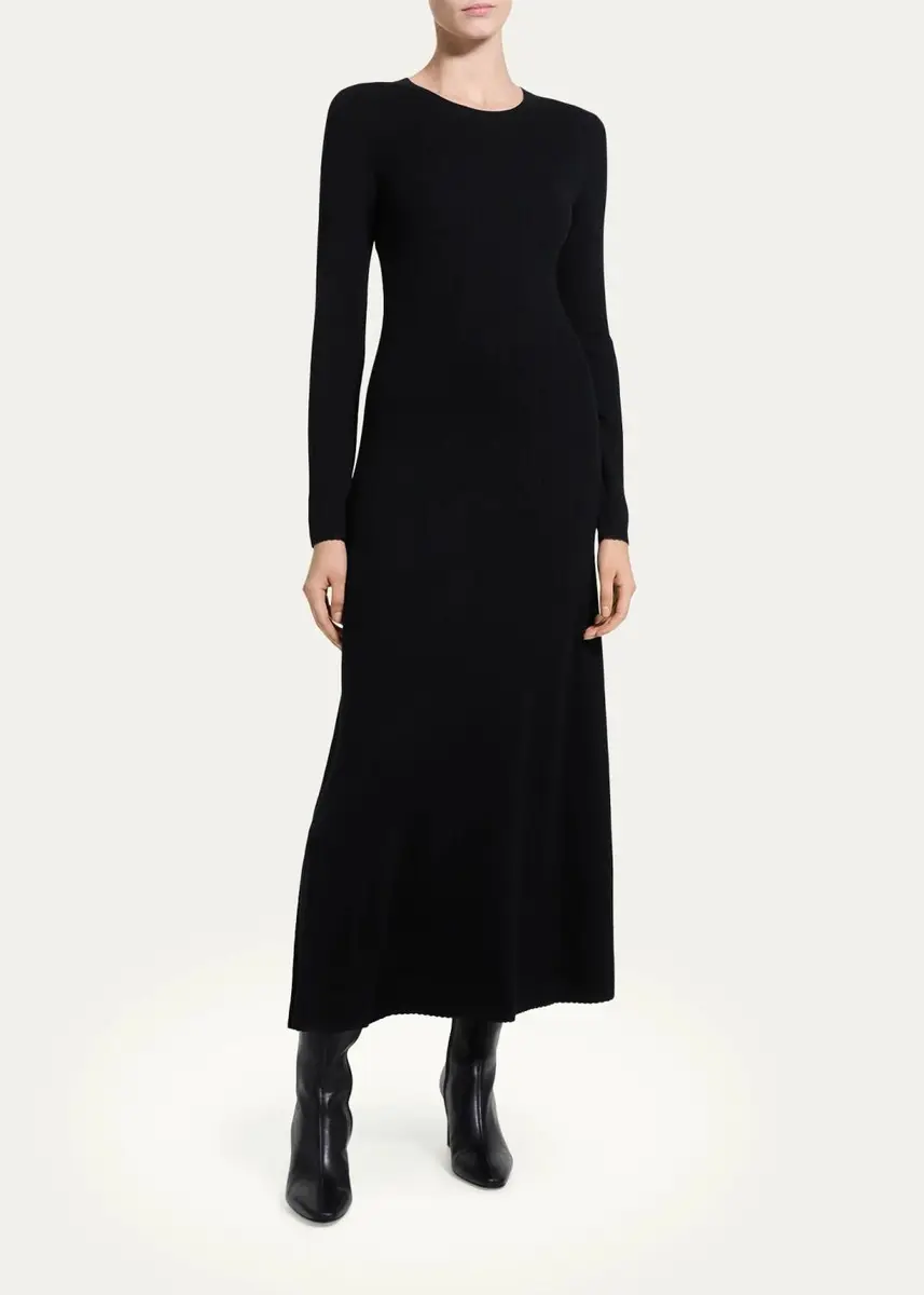 Theory Merino Wool Crewneck Midi Dress | Thumbnail 4 Theory Merino Wool Crewneck Midi Dress | Thumbnail 4