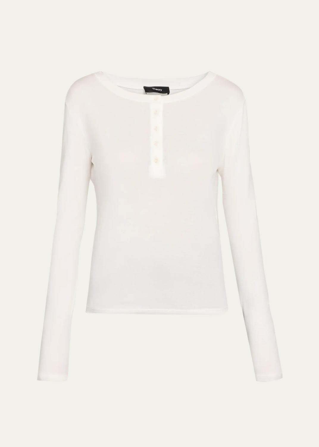 Theory Purl Henley Long-Sleeve T-Shirt