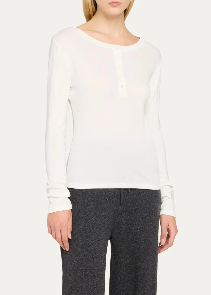 Theory Purl Henley Long-Sleeve T-Shirt | Thumbnail 4 Theory Purl Henley Long-Sleeve T-Shirt | Thumbnail 4