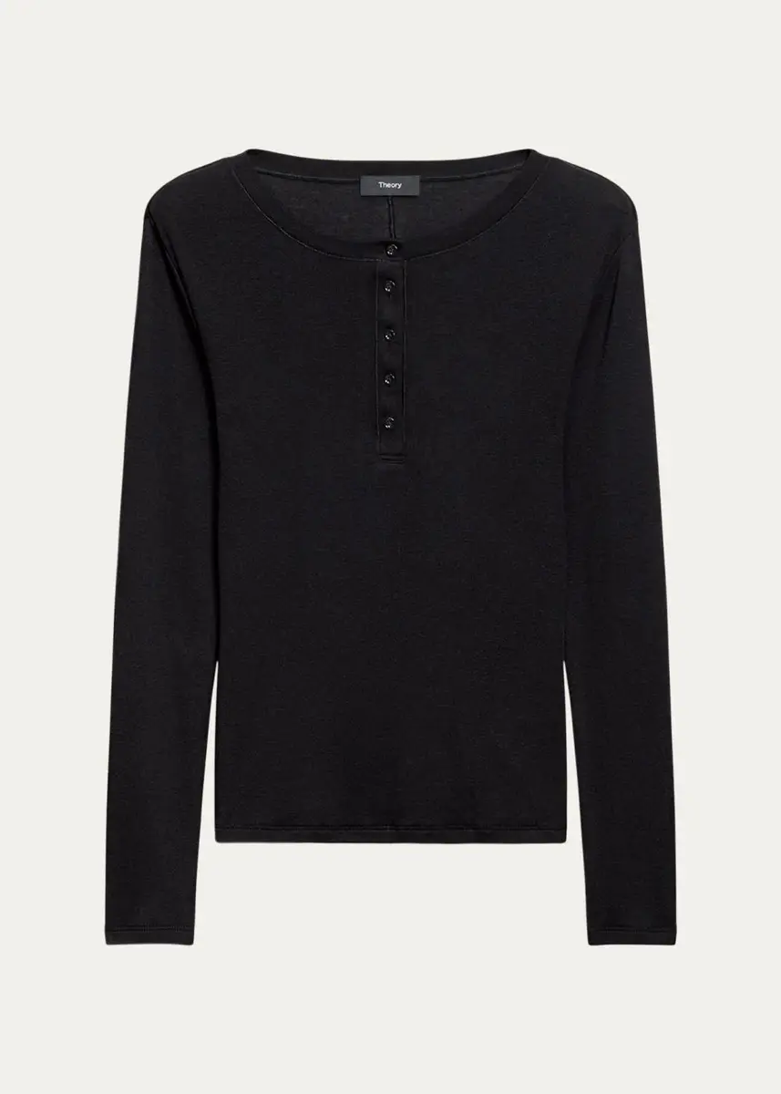 Theory Purl Henley Long-Sleeve T-Shirt | Thumbnail 6 Theory Purl Henley Long-Sleeve T-Shirt | Thumbnail 6