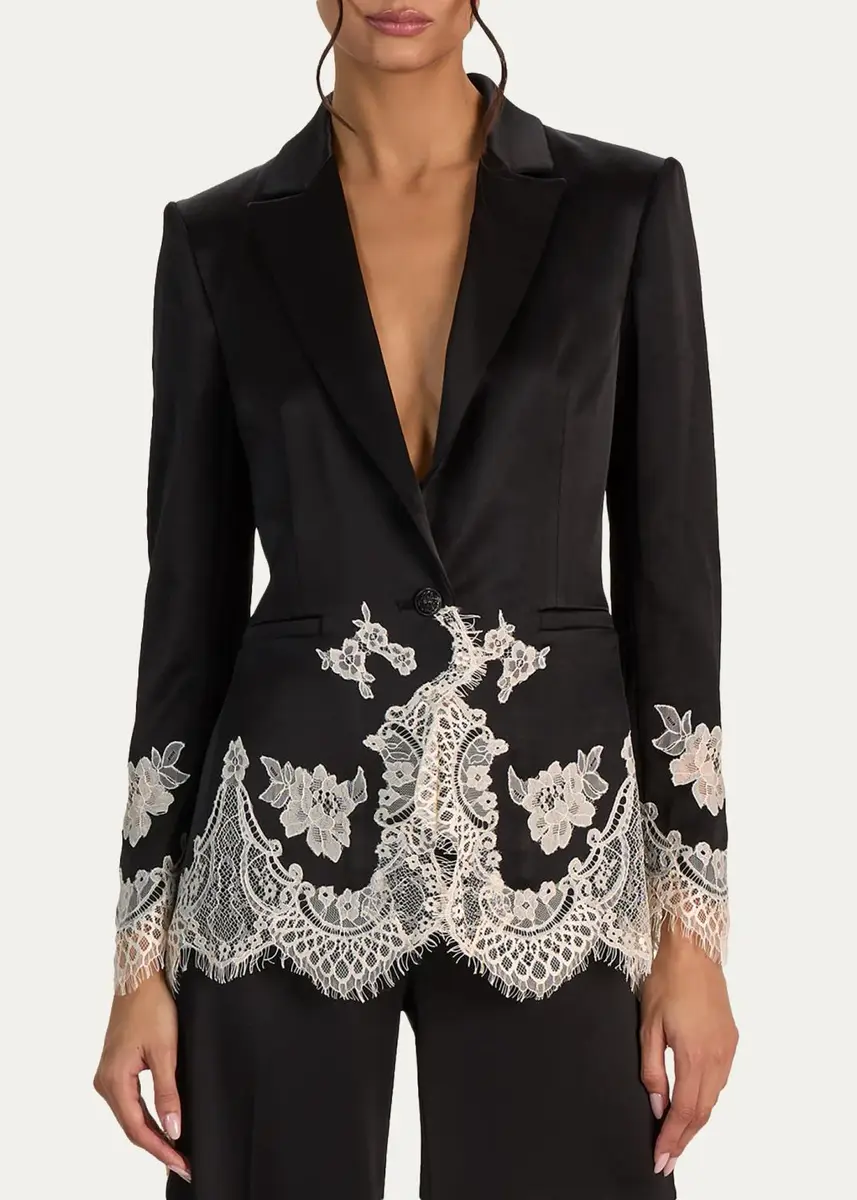 Alice + Olivia Breann Floral-Embroidered Blazer | Thumbnail 4 Alice + Olivia Breann Floral-Embroidered Blazer | Thumbnail 4