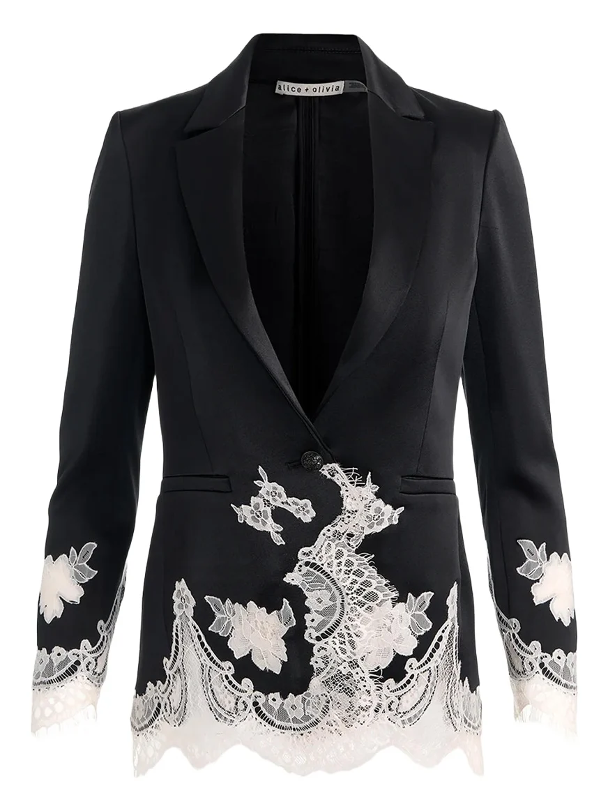 Breann Floral-Embroidered Blazer
