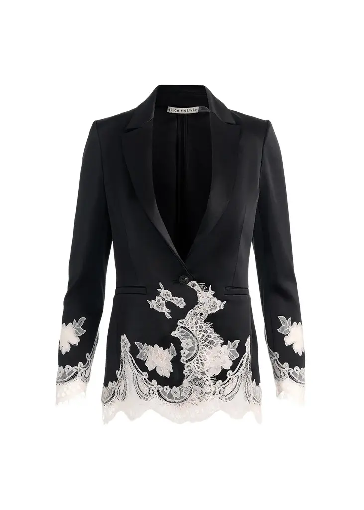 Breann Floral-Embroidered Blazer