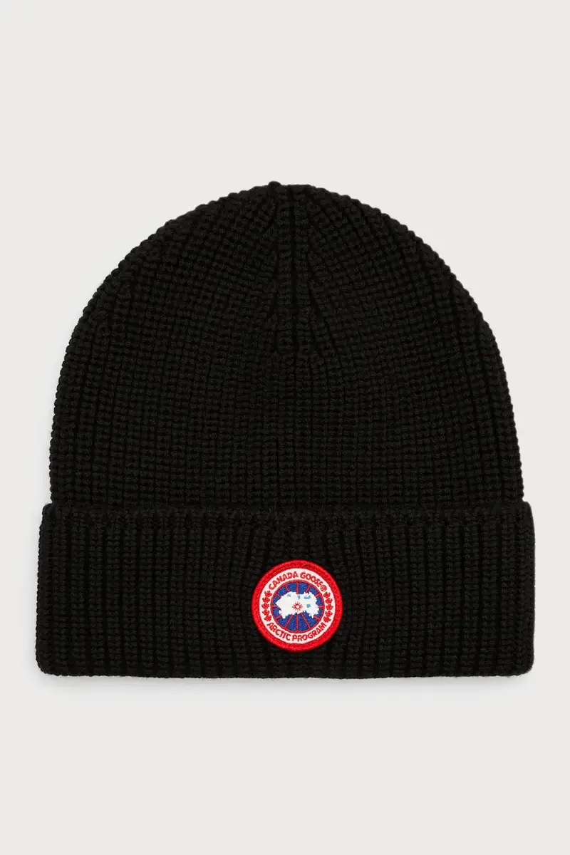 Canada Goose Men's Arctic Rib-Knit Wool Beanie Hat | Thumbnail 3 Canada Goose Men's Arctic Rib-Knit Wool Beanie Hat | Thumbnail 3