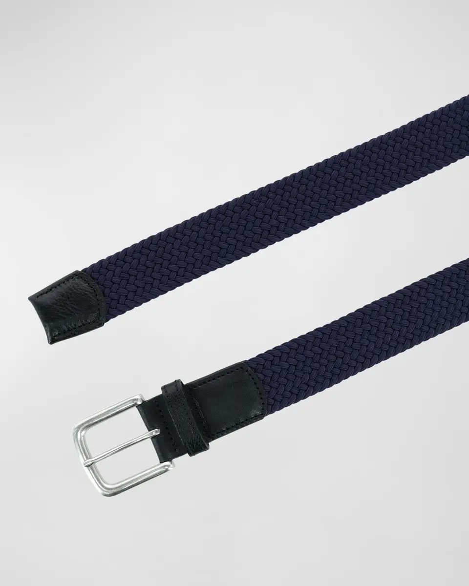 Trafalgar Men's Riverside Woven Rayon Leather Belt | Thumbnail 2 Trafalgar Men's Riverside Woven Rayon Leather Belt | Thumbnail 2