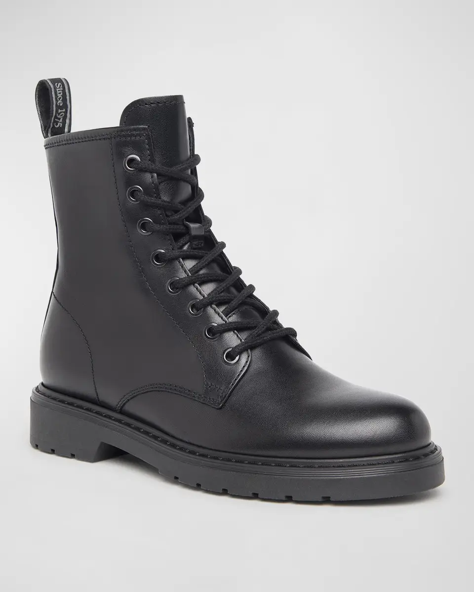 NeroGiardini Clean Calfskin Combat Booties | Thumbnail 3