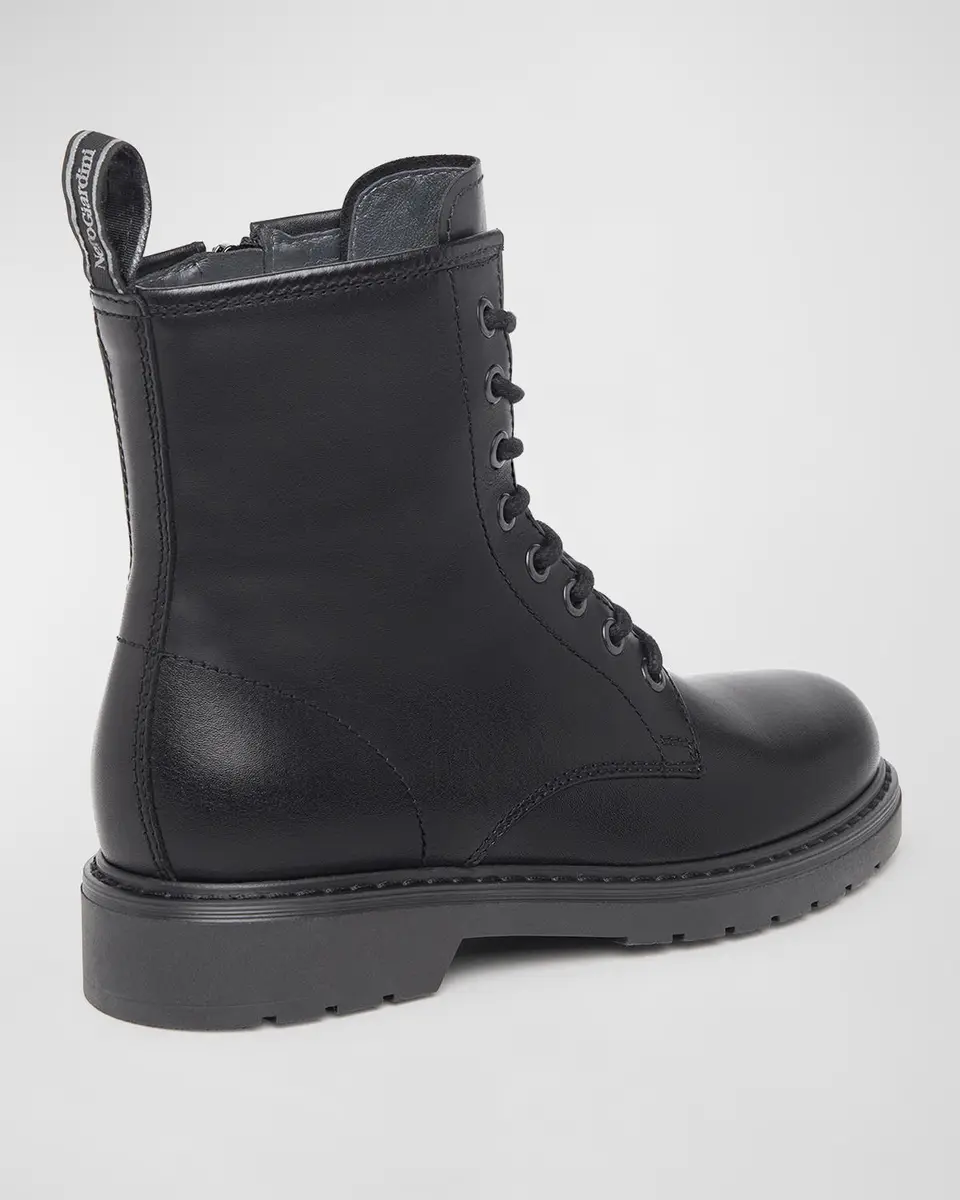 NeroGiardini Clean Calfskin Combat Booties | Thumbnail 4