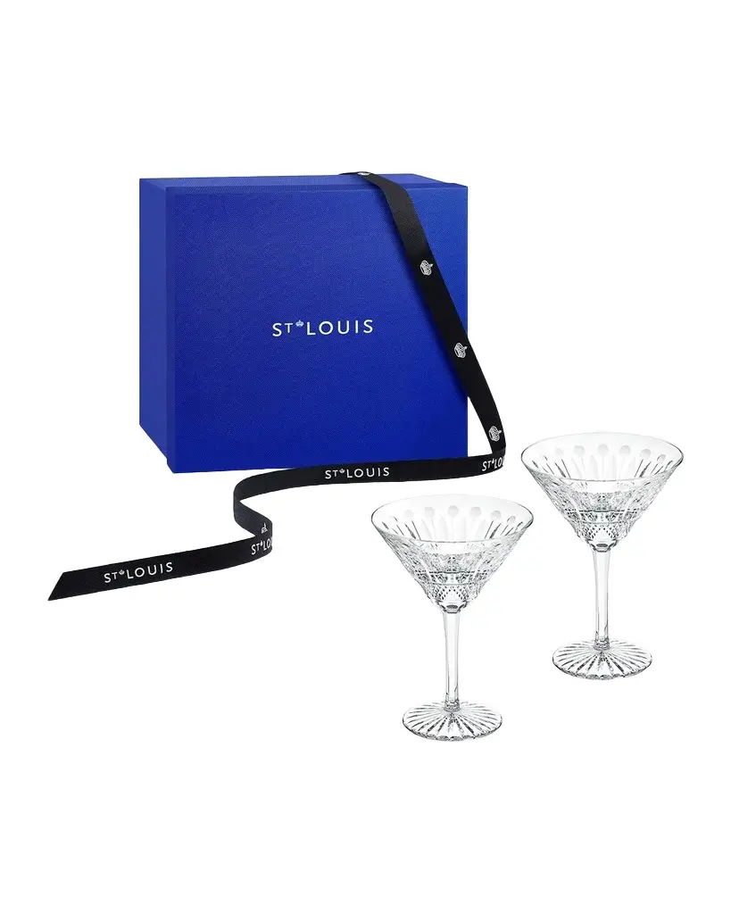 Saint Louis Crystal Tommy 2-Piece Cocktail Glasses