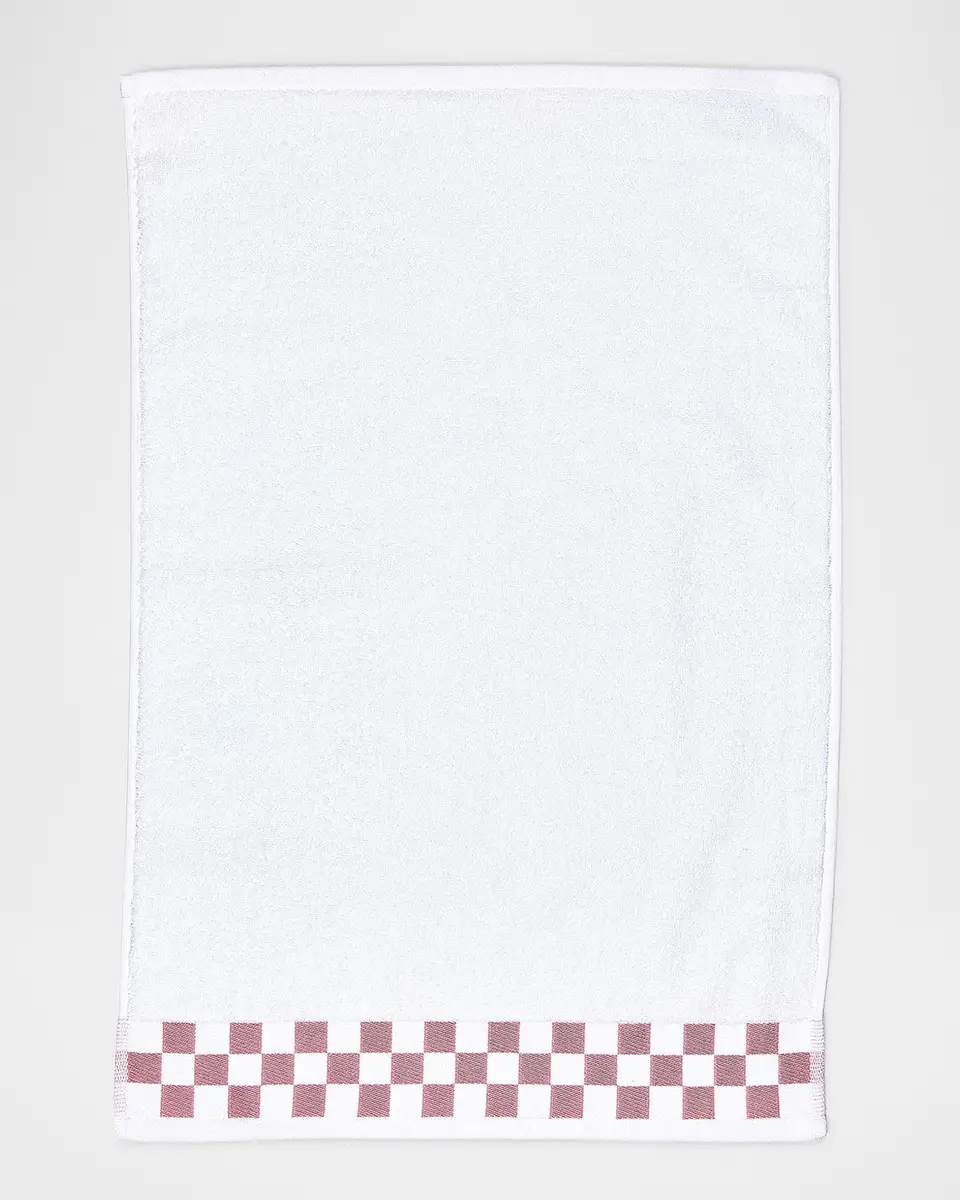 MacKenzie-Childs Hand Towel with Rose Check Border | Thumbnail 2