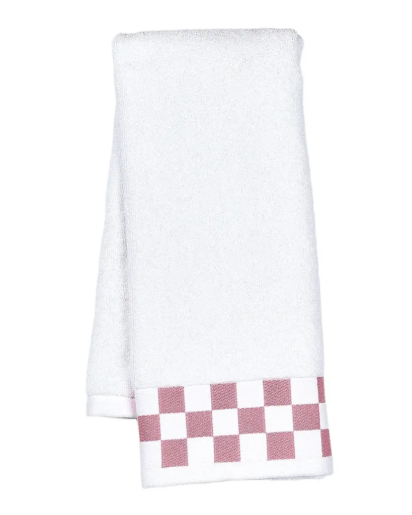 MacKenzie-Childs Hand Towel with Rose Check Border