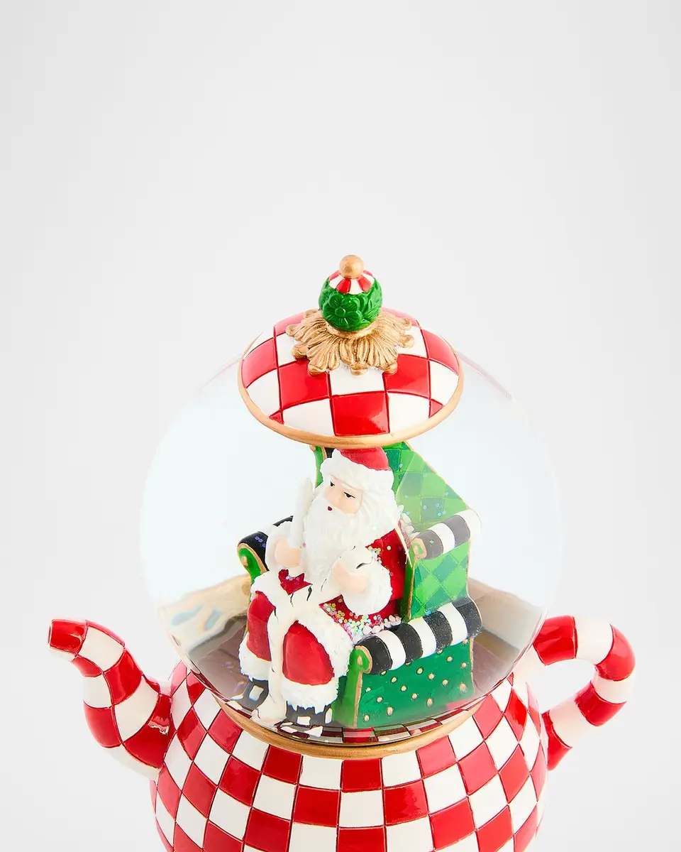 MacKenzie-Childs Check It Out Teapot Snow Globe | Thumbnail 3