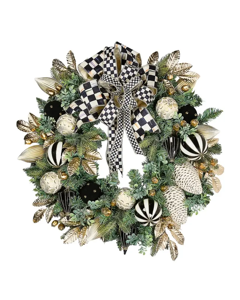 MacKenzie-Childs Courtly Noel 26" Illuminated Wreath