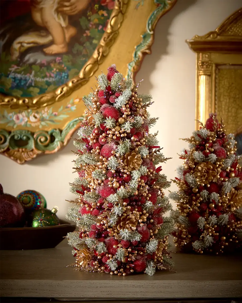 Salzburg Creations Glittering Garnet 18" Tabletop Christmas Tree