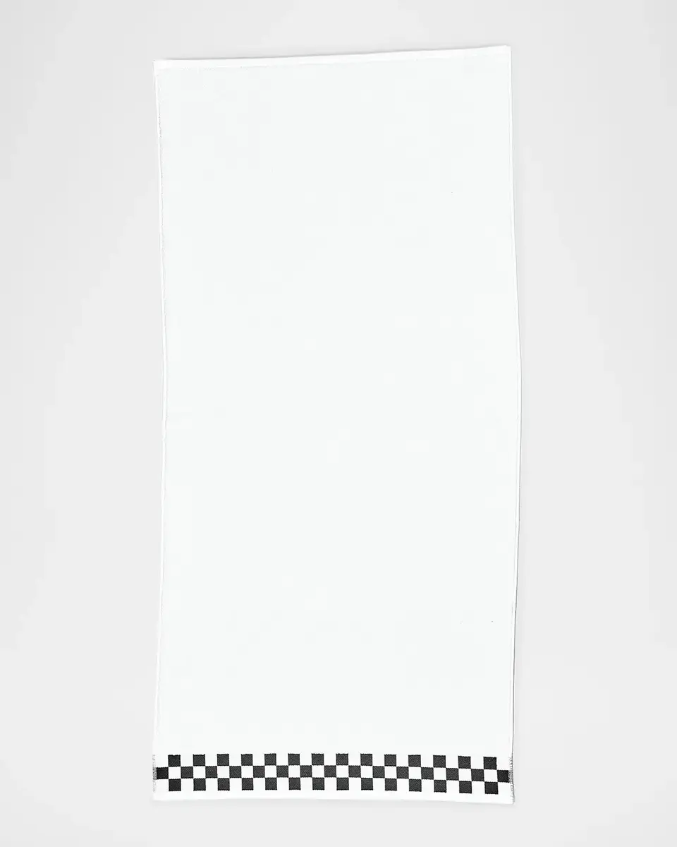 MacKenzie-Childs Bath Towel with Navy Check Border | Thumbnail 2 MacKenzie-Childs Bath Towel with Navy Check Border | Thumbnail 2
